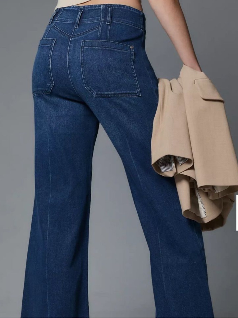 Maeve Dark Blue High-Rise Wide-Leg Jeans